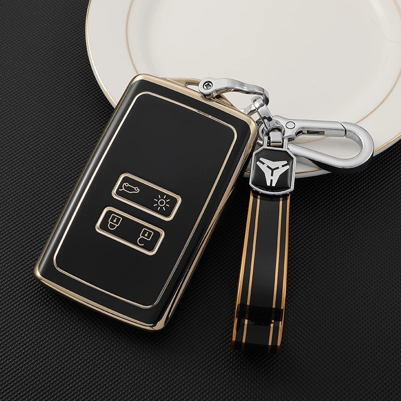 

NEW TPU Car Key Case Full Cover for Renault Koleos Kadjar Megane Talisman Captur Espace Clio 2016-2019 4 Button Accessories