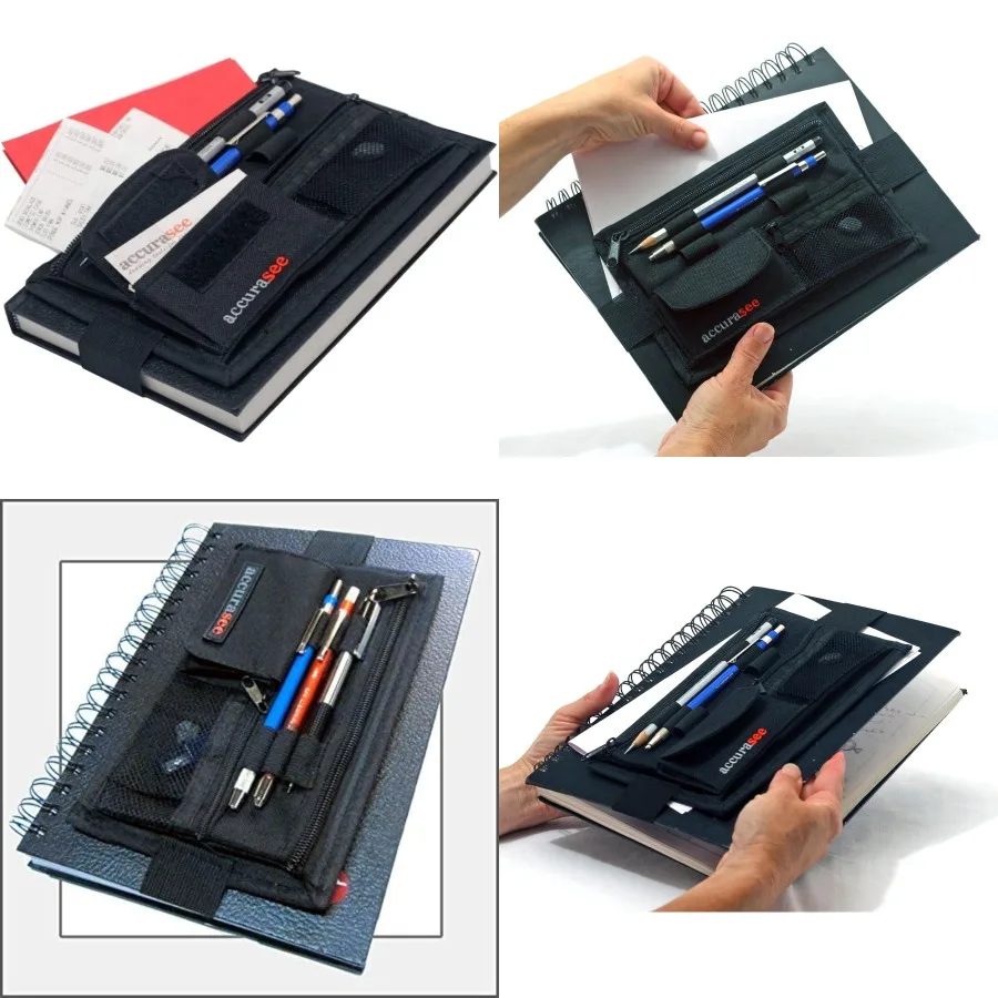 Accurasee Caddie à croquis pour artiste - Porte-approvisionnement artistique avec fixation à bande élastique pour portefeuille carnet de croquis classeur d'art Noteb