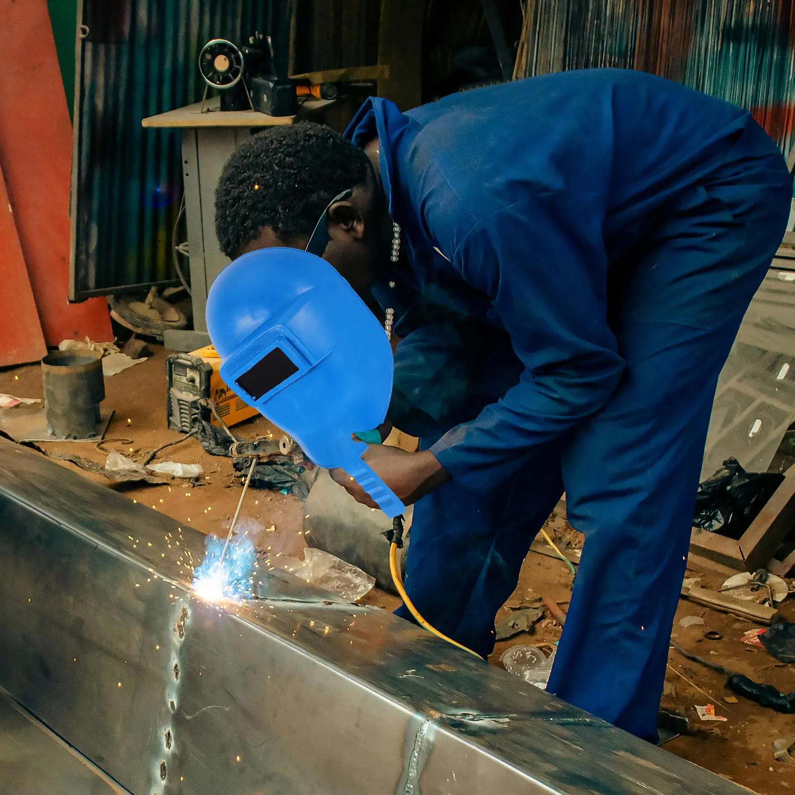 Plastic Handheld Welding Mask Eye Protective Shield High Transparency for Electric Argon Arc Welding Welder Shield Professional