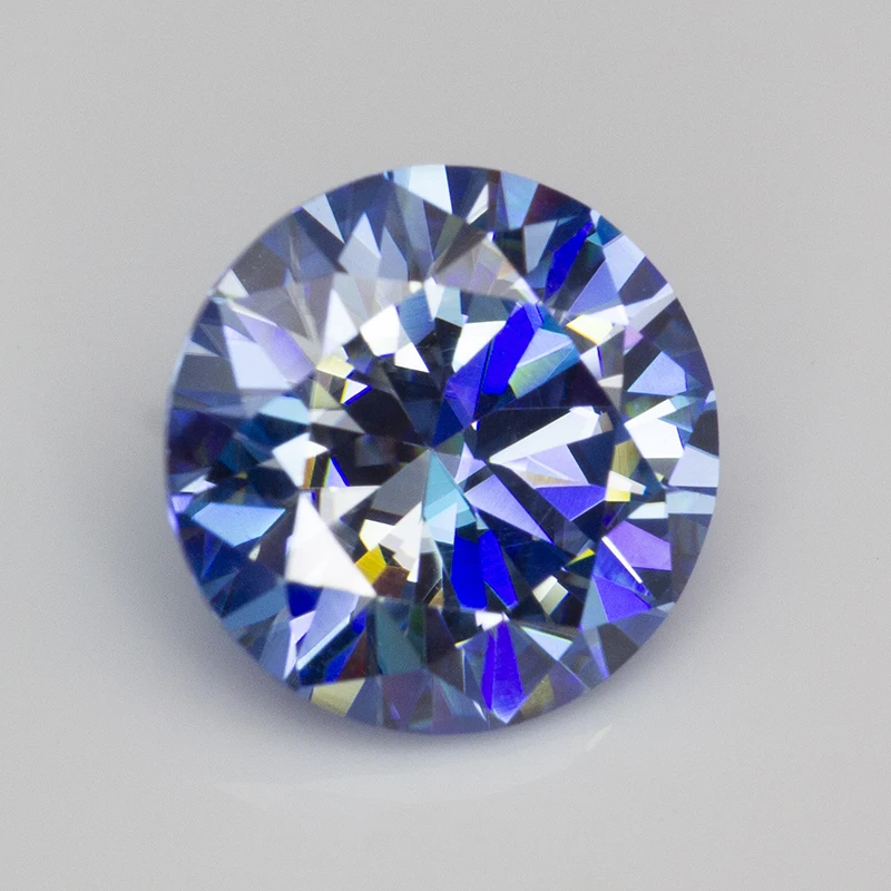 Klein Blue Round Cut Moissanite Stones with GRA Certificate 0.5-5.0ct Pass Diamond Tester