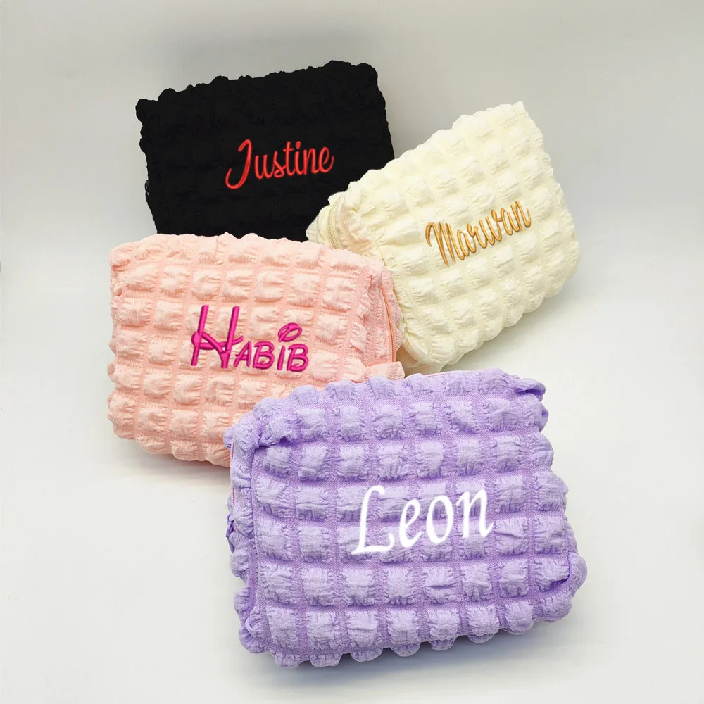 

Personalized Customized Name Bubble Grid Cosmetics Storage Bag Hand in Hand for Cosmetics and Toiletries Storage
