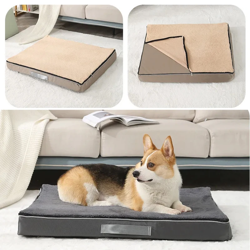 

Large Dog Bed Elastic Sponge Cat Bed Mat All Season Washable Dog Sofa Mat Nonslip Pet Kennel Cushion Cat Nest for Medium Dog