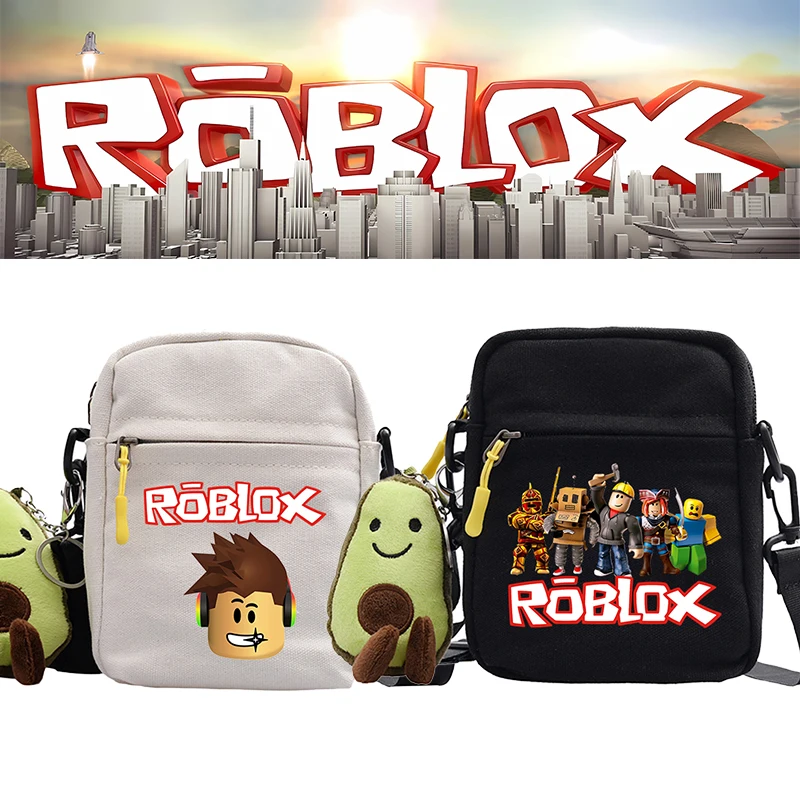 Gorąca torba na ramię Roblox gra dla dzieci torby Anime figurki Crossbody Boy Girl Kawaii płócienne kwadratowe Messager kobiety mężczyźni podróżni