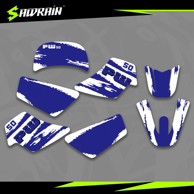 Sawrain  Motorcycle Graphics Background Decals Sticker Customize Number Name for  PW50 PW