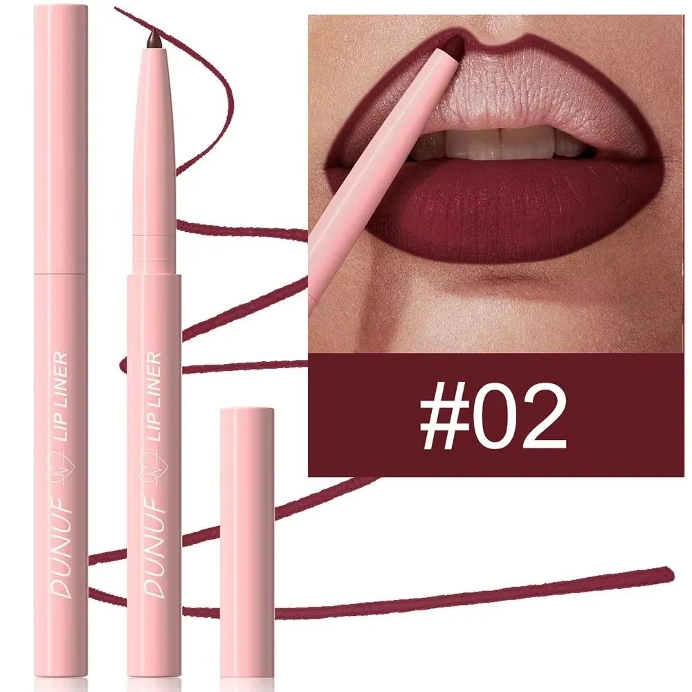 Hot Long-Lasting Lip Liner Plumping กันน้ําแต่งหน้าดินสอ NATURAL Nude สีน้ําตาลครีม Matte Lip Stain ใช้งานง่าย
