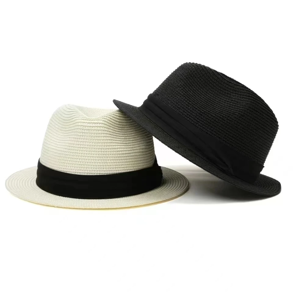 60cm Summer Fedora Short Brim Straw Hat Men Women Sun Hat Big Size Big Head Trilby Hats