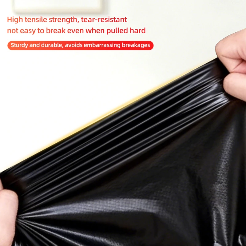 Large Strong Black T-Shirt Plastic Garbage/Trash/Bins Bags, Tear Resistant Leakproof Heavy Duty Vest, For Room, Kitchen, Car