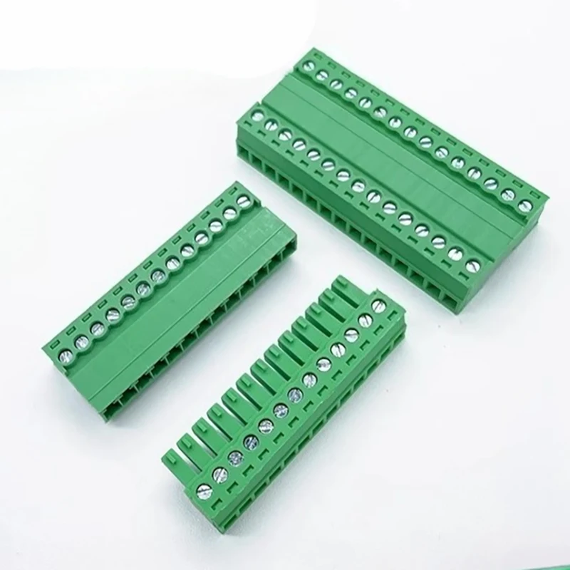 

5Pairs 2EDGRK 15EDGRK-3.5mm 3.81mm 2-24P Right Angle Screw Plug Male+Female Socket 28-16AWG Wire Screw Terminal Block Connector