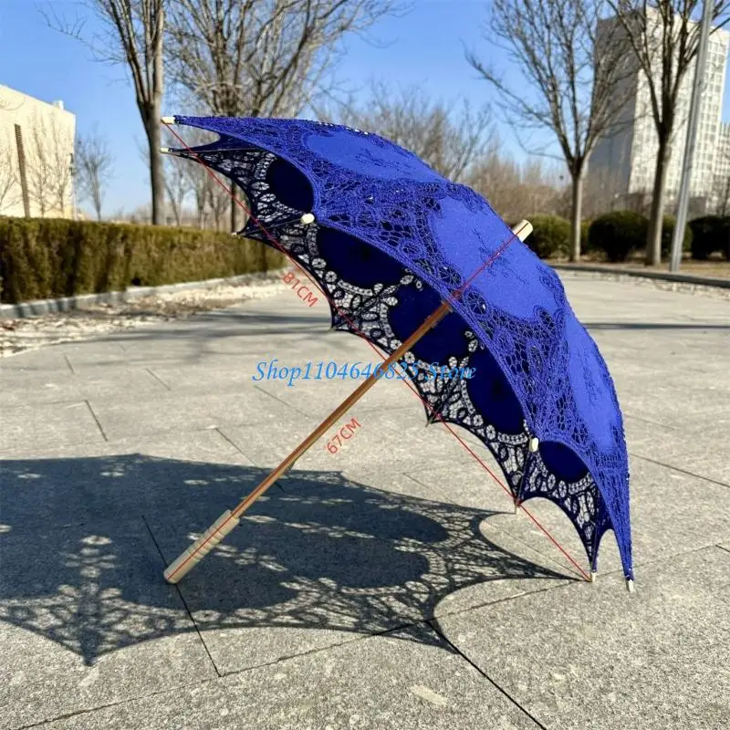 

Crochet Umbrella Breathable Fabric Wedding Party Lace Umbrella Decoration