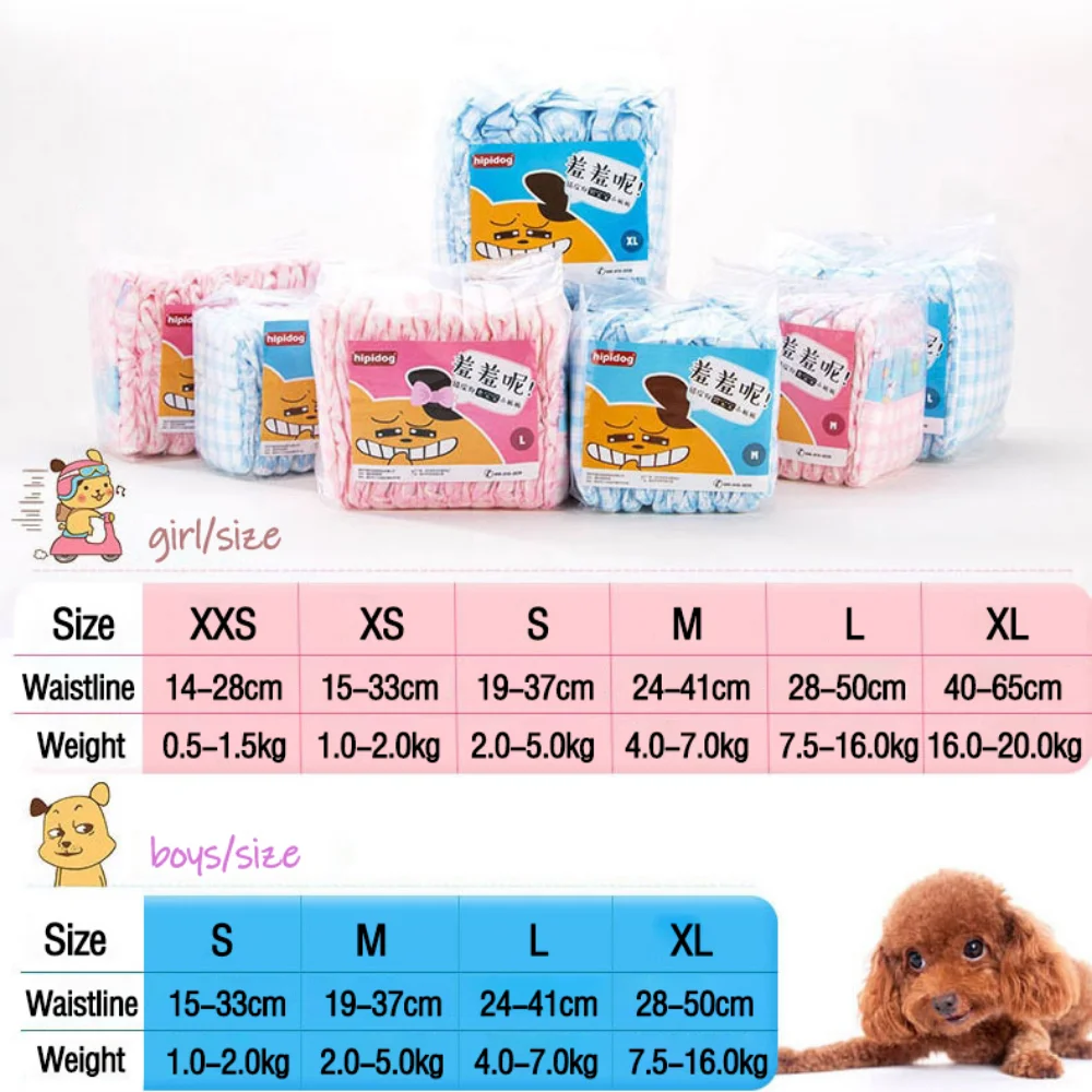 Diapers for Dog Super Absorption Physiological Pants Dog Diapers for Dogs Pet  Disposable Leakproof Nappies Small Puppy Male Dog