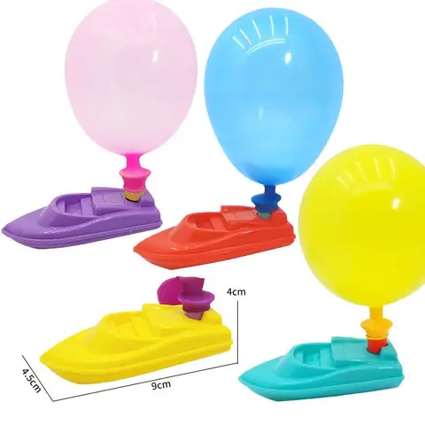 3PCS Colorful Balloon Powered Boat Boat Race Toy Funny Balloon Boat Outdoor Pool Party Beach Toys Gifts Pinata Filler Goodie Bag