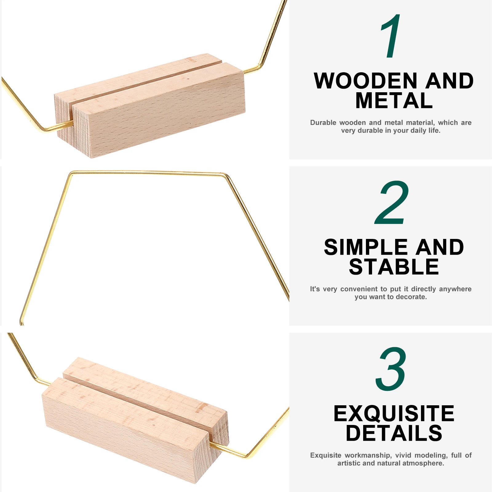 

1 Set Modern Metal Hexagonal Desktop Decor Iron Wooden Table Ornament Home Garden Decoration Creative Artistic Housewarming Gift