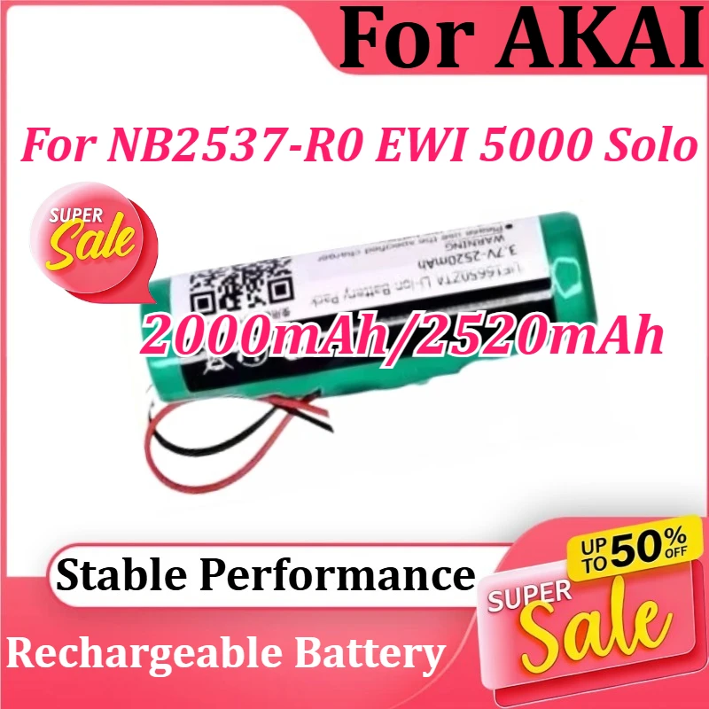UF16650ZTA/UF16650A 3.7V 2000mAh/2520mAh Replacement Battery for AKAI NB2537-R0 EWI 5000 Solo Rechargeable Battery