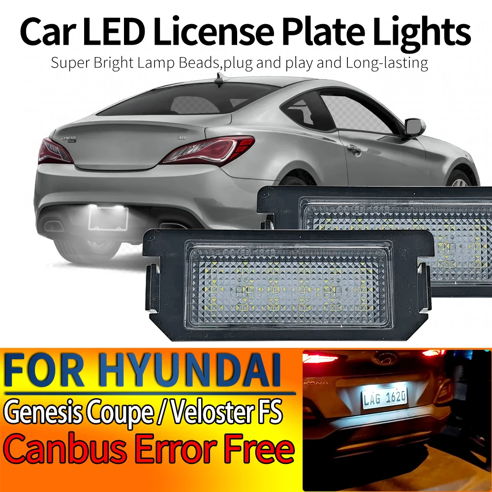 2 Stück Auto-LED-Kennzeichenbeleuchtung Nummernschildleuchte für Hyundai Veloster FS 2011-2015 Genesis Coupe 2008-2016 Canbus Fehlerfrei