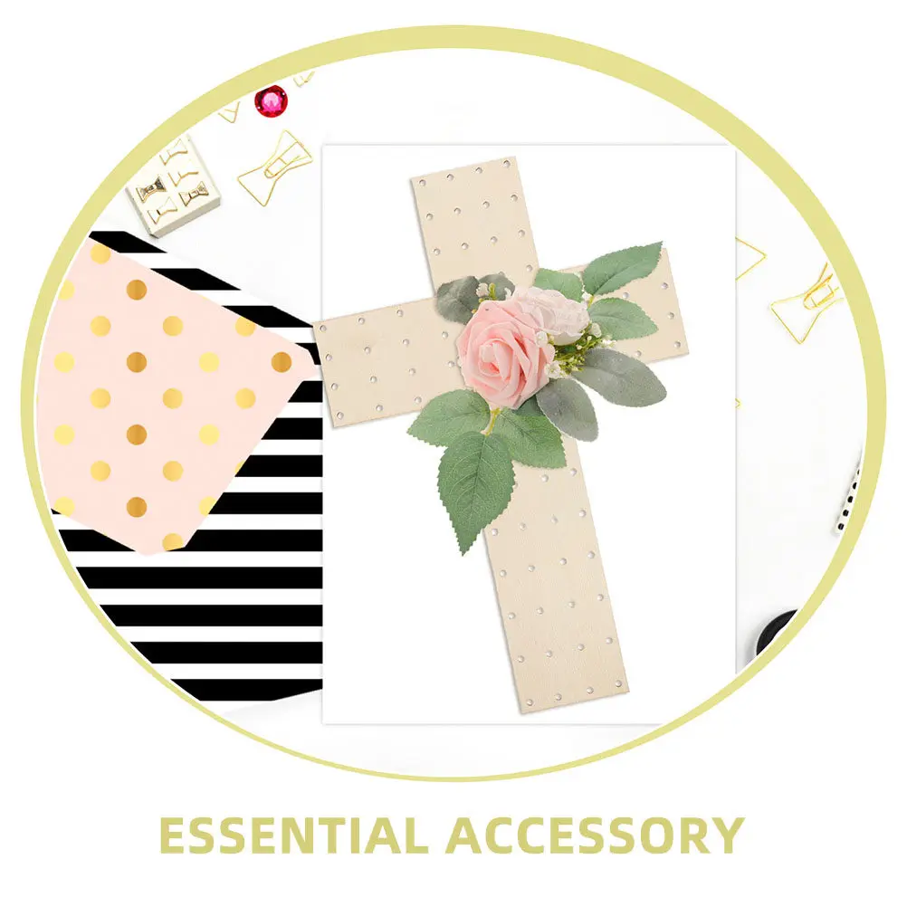 2Pcs Unfinished Wooden Crucifix Wreath Form Versatile DIY Wreath Making Frame for Easter Wedding Party Festive Floral Decor