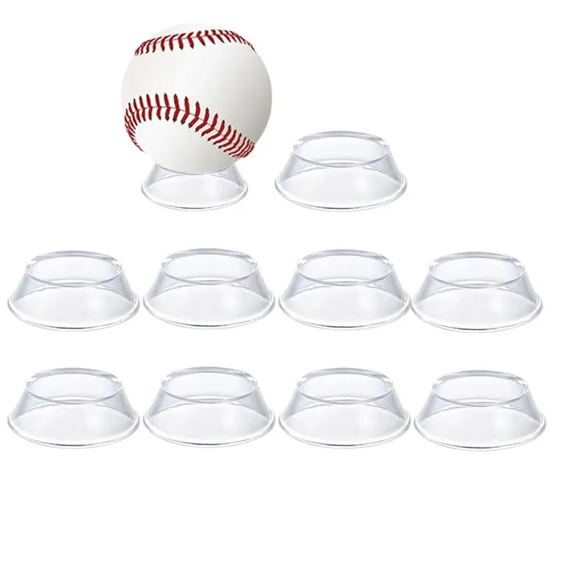 Ball Stand Holder Clear 10X Tennis Holder Round Baseball Stands Holder Baseball Stands For Spheres Marbles Collections