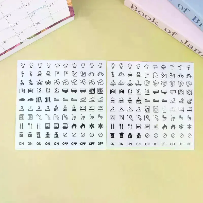 /TPz/10Pcs Self-Adhesive Transparent Switch Label Sticker Waterproof Switches Labels Household Light Distribution Box Stickers