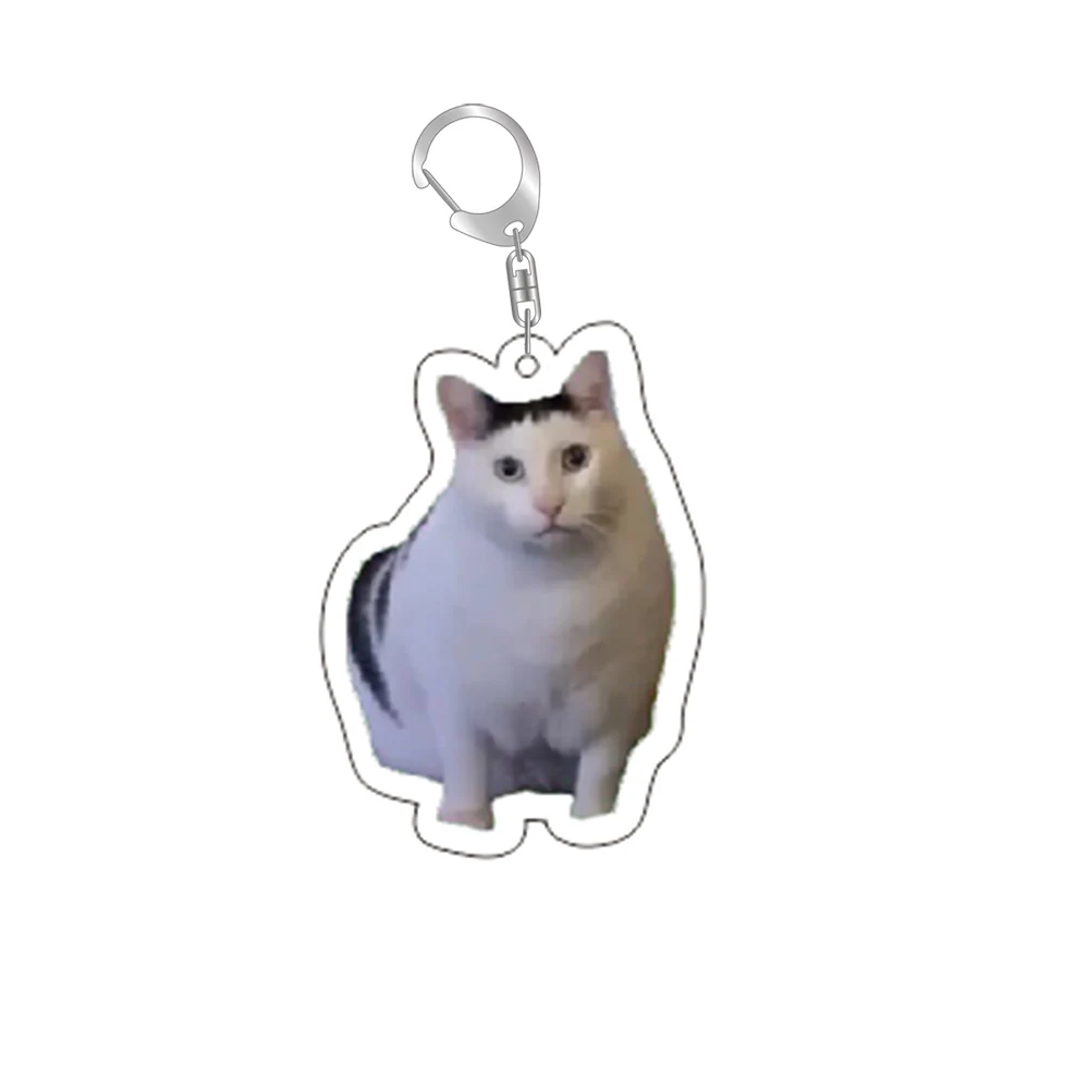 Rambling Goat Huh Cat Meme Keychain Confused Cat Memes Cat Screaming With Paws On Its Head Cute Gift For Friend Woman\'s Keychain