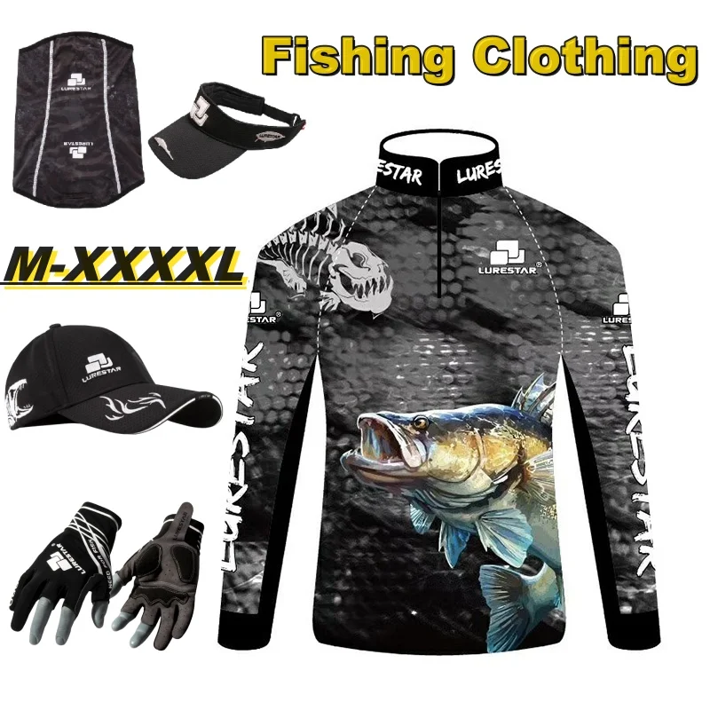 Outdoor Fishing Wear Clothing Quick Dry Sun Protection Clothes Breathable Long Sleeve Fishing Shirt Pants Sportswear Jersey Male