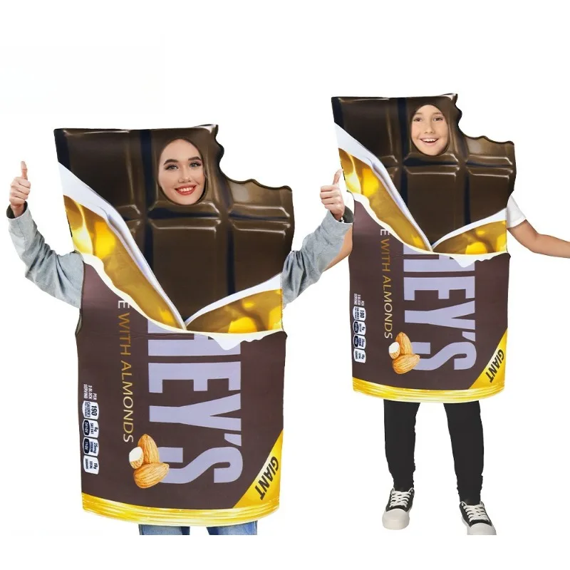 

Halloween Cosplay Costume Funny Snacks Chocolate Bodysuit Stage Performance Party Role Playing Prop Doll for Adult Kids