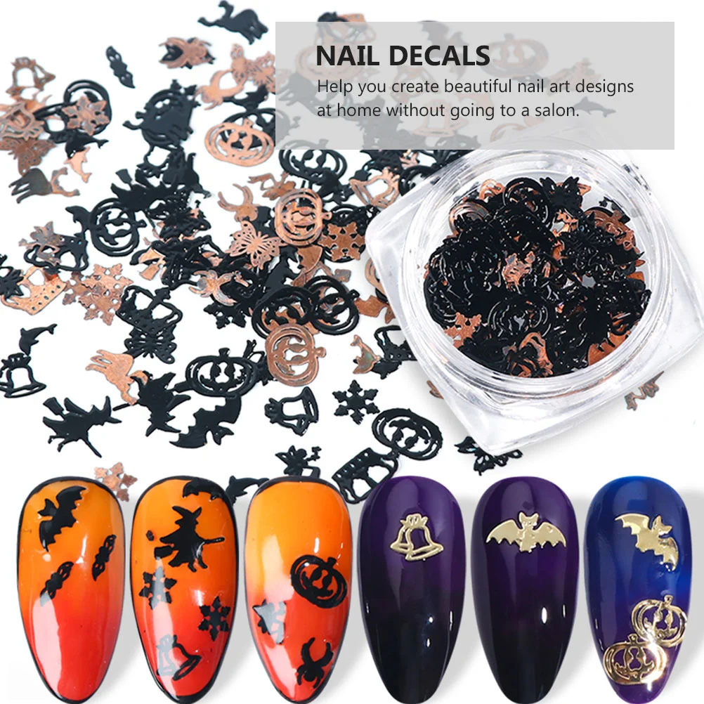 Halloween unhas adesivos, abóbora, morcego, delicado, 4pcs