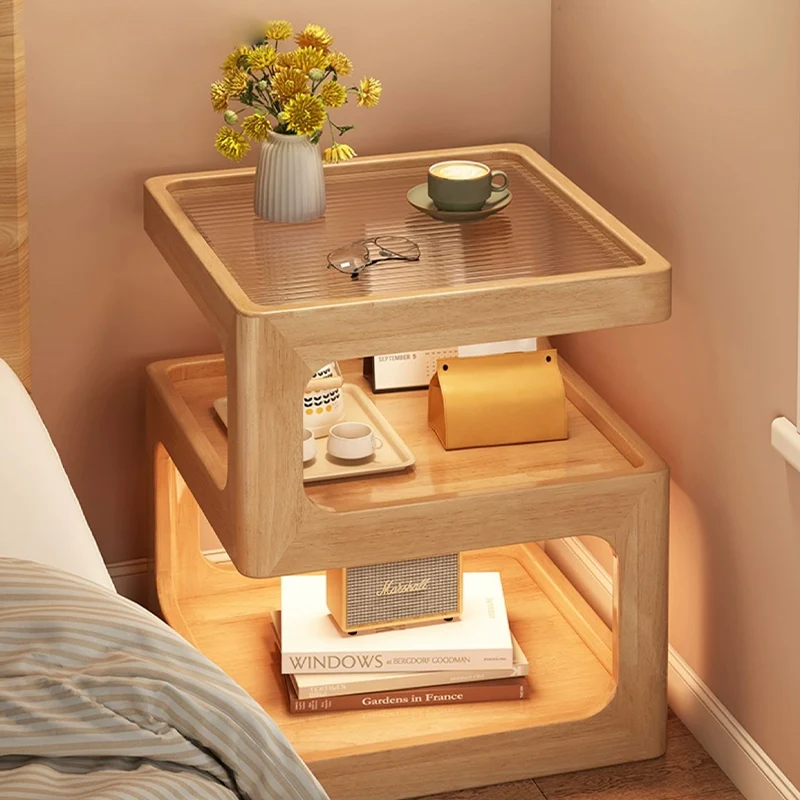 All solid wood bedside table creative 520 shape bedside table modern simple storage cabinet small bedroom storage cabinet