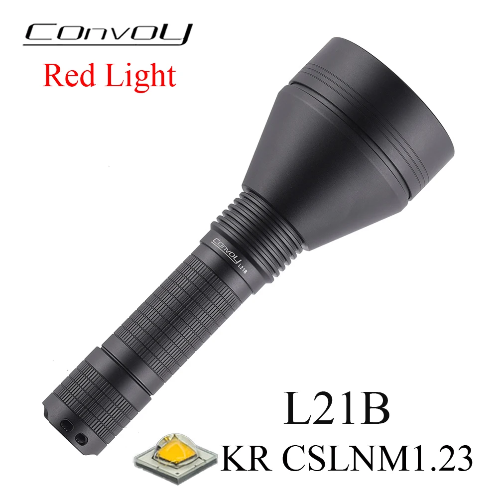 

Фонарик Convoy L21B KR CSLNM1.23, красная фотовспышка, 12 групп, высокая мощность, 21700 вспышка, большой диапазон, светодиодная лампа для кемпинга