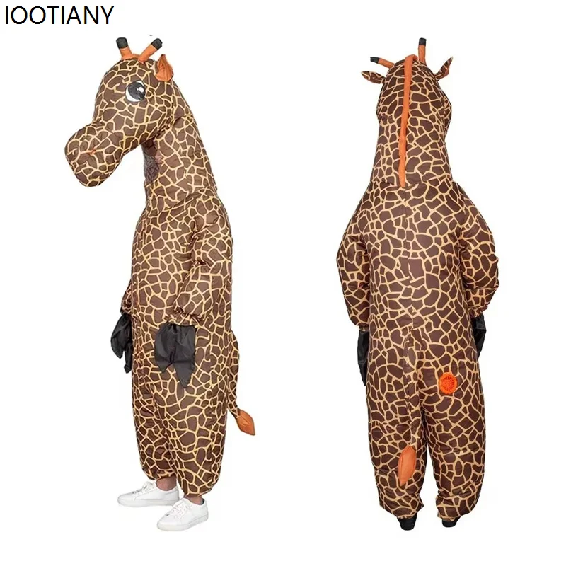 

Halloween Adult Giraffe Cosplay Walking Inflatable Costumes Unisex Funny Animal Cartoon Stage Fancy Dress Carnival Party Mascots