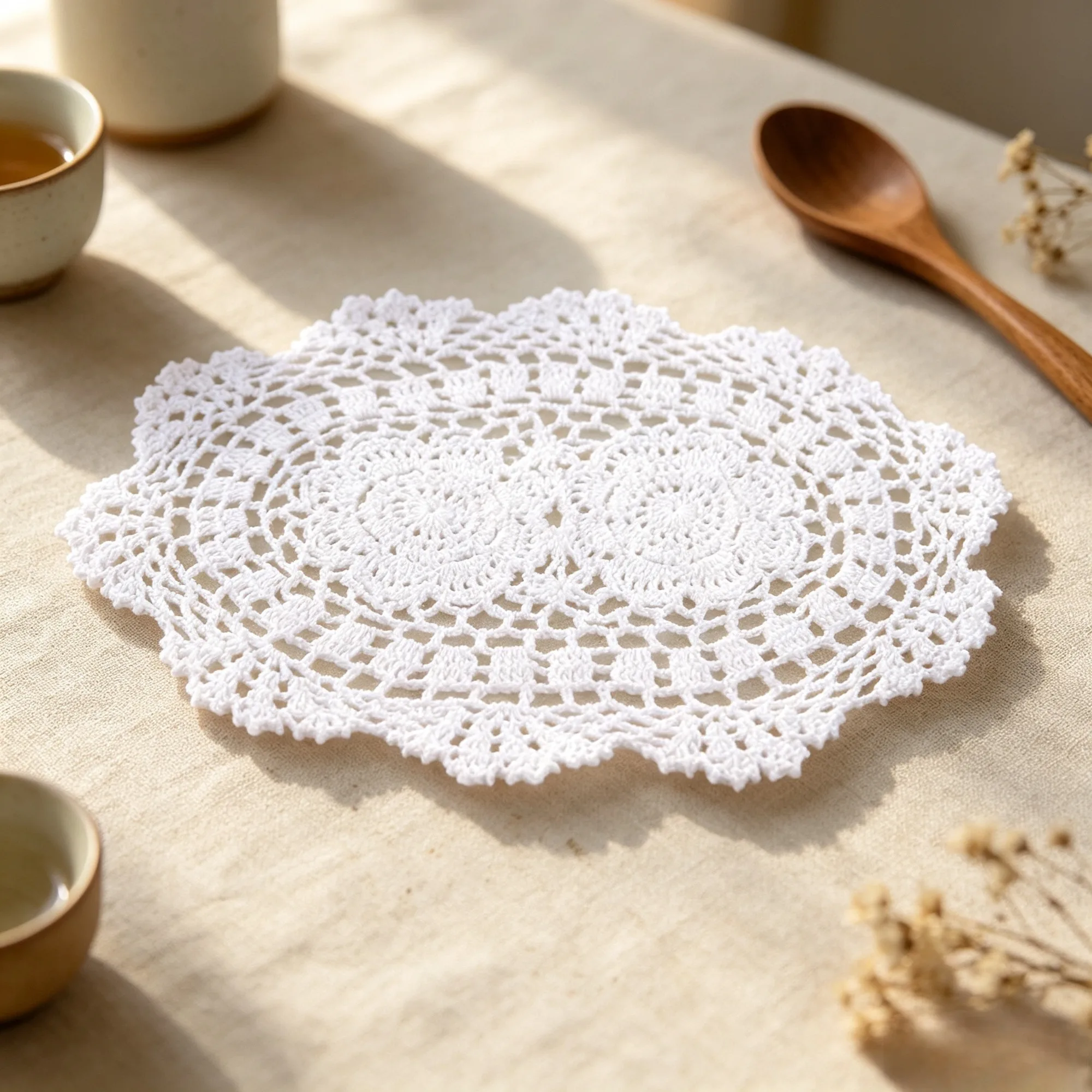 Napperon de table en crochet f - Desk Setup Wallpaper avis et prix