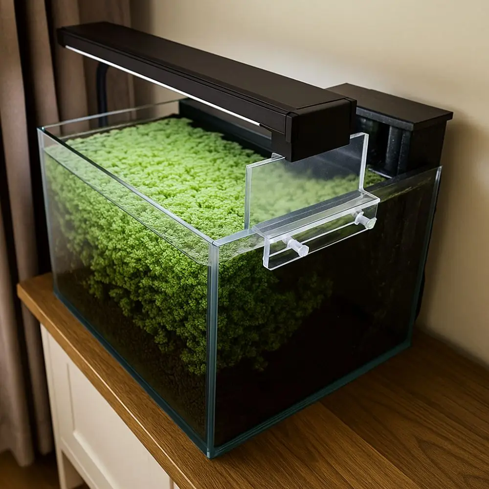 

Clear Acrylic Aquarium LED Light Holder Hanging Fixtures No-Drill Aquarium Lamp Fixtures Lifting Light Holder Box