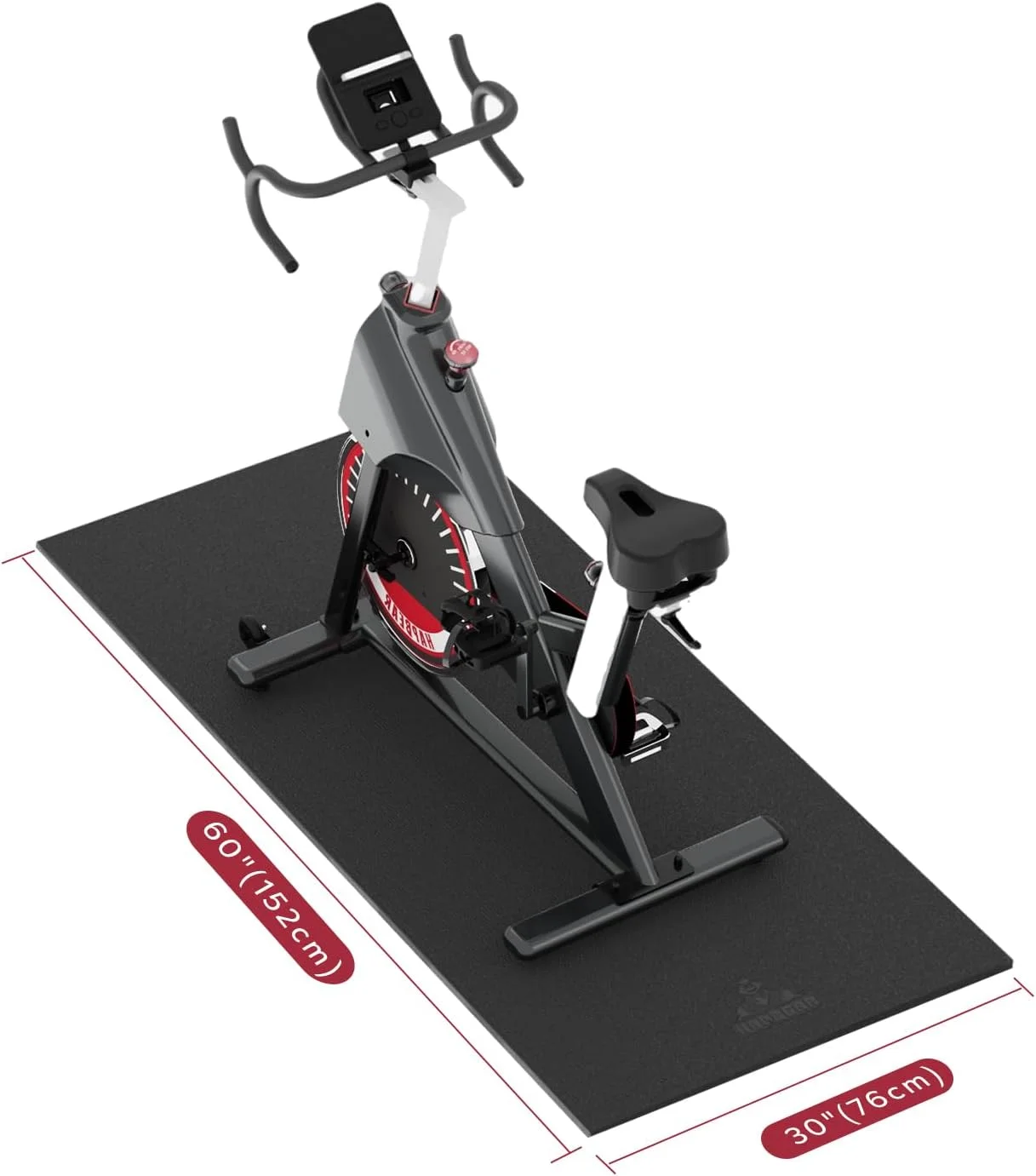 HAPBEAR Tapis de protection pour sol d'équipement de fitness - PVC haute densité de 6 mm, antidérapant et insonorisant, résistant à la transpiration, pour tapis de course, elliptiques, Peloton et plus encore - 152x76cm / 183x92cm / 213x92cm