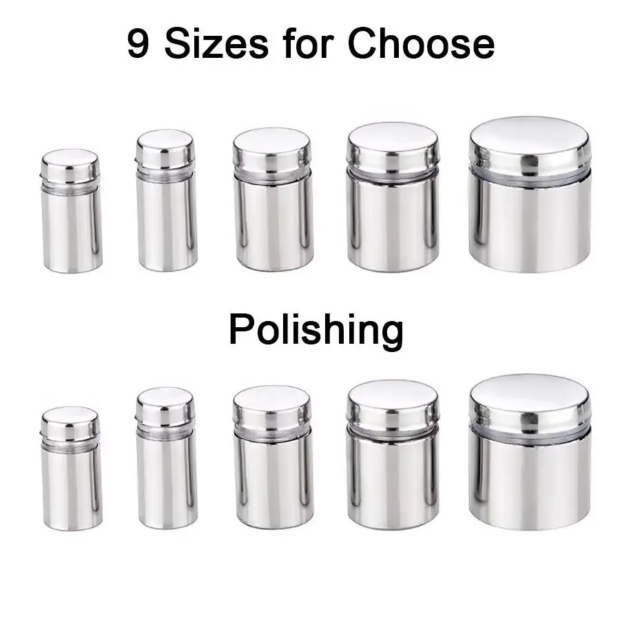 

Polishing 500PCS Stainless Steel Hollow Advertisement Nails Screws Sign Billboard Glass Standoff Pins Fixing Fastener Hardware