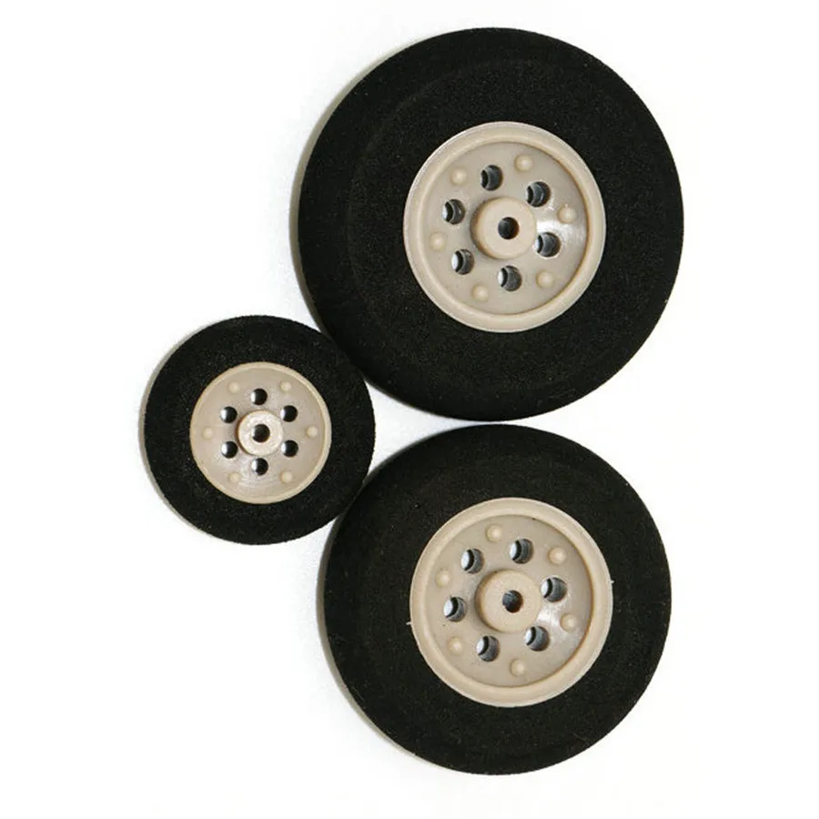Roues arrière RC 2 pièces pneus éponge D25-53mm roue de train d'atterrissage gris pour avion RC Drone modèle avion accessoires pièces de bricolage