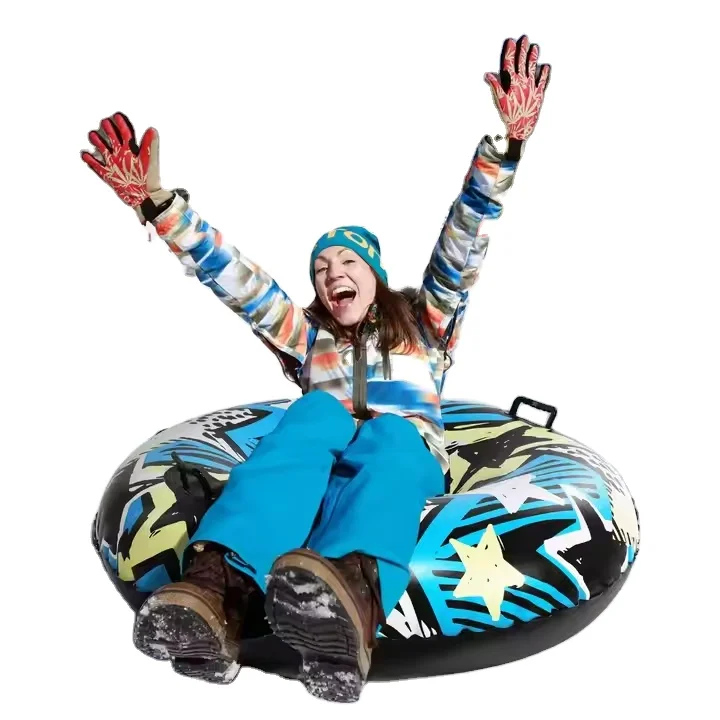 Snow resort Winter Inflatable Ski Ring Snow Tube Durable Adult Children Snow Tube Ski Thickened Floating Sled