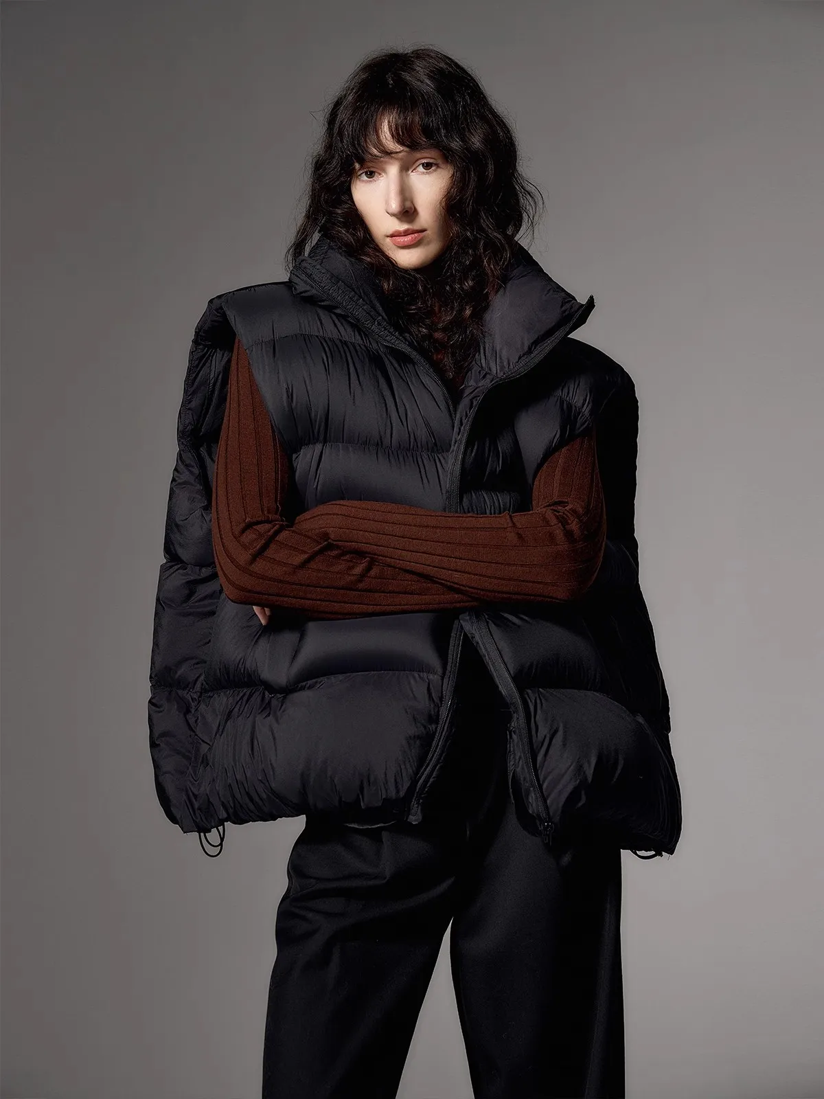 Versatile Slimming Women's down Vest 2025 New Autumn Winter White Du down Brown Warmth Trendy Outdoor Wear Straight Tube