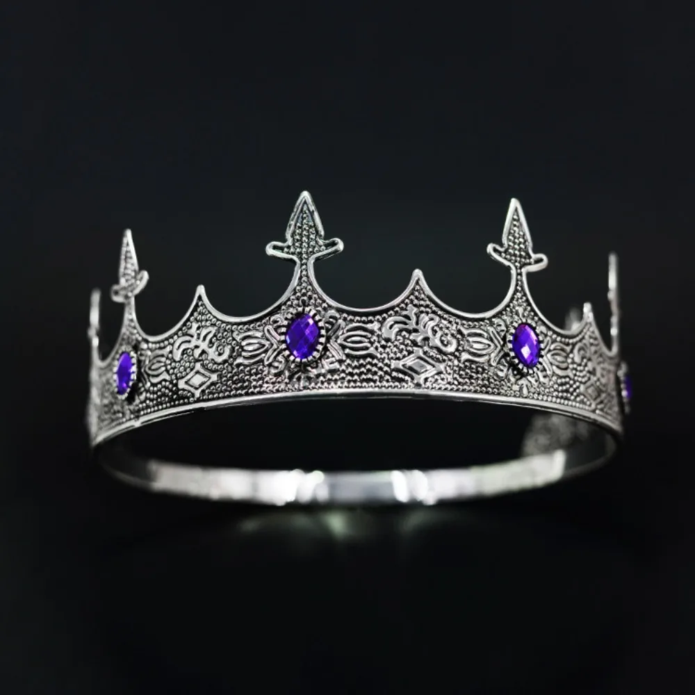 

Temperament Vintage Baroque Crown Elegant Antique Bronze King Tiara Crown Headwear Adjustable Ancient Greece Tiara Party