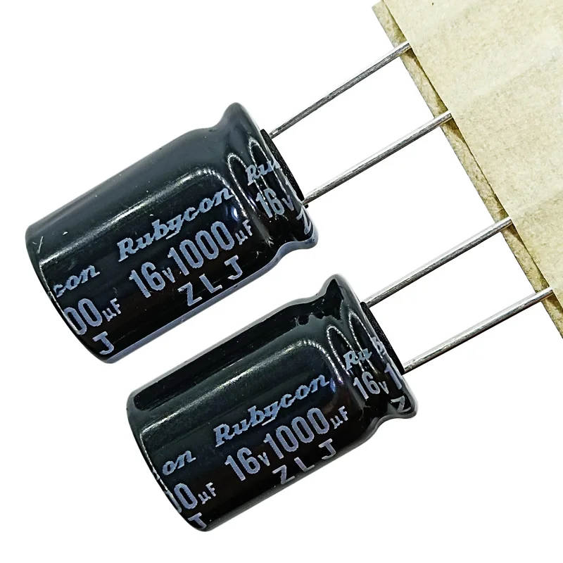 2023 Rubycon importowany aluminiowy kondensator elektrolityczny 16v 1000uf 10X16 16V1000UF ruby ​​zlj wysoka częstotliwość i długa żywotność