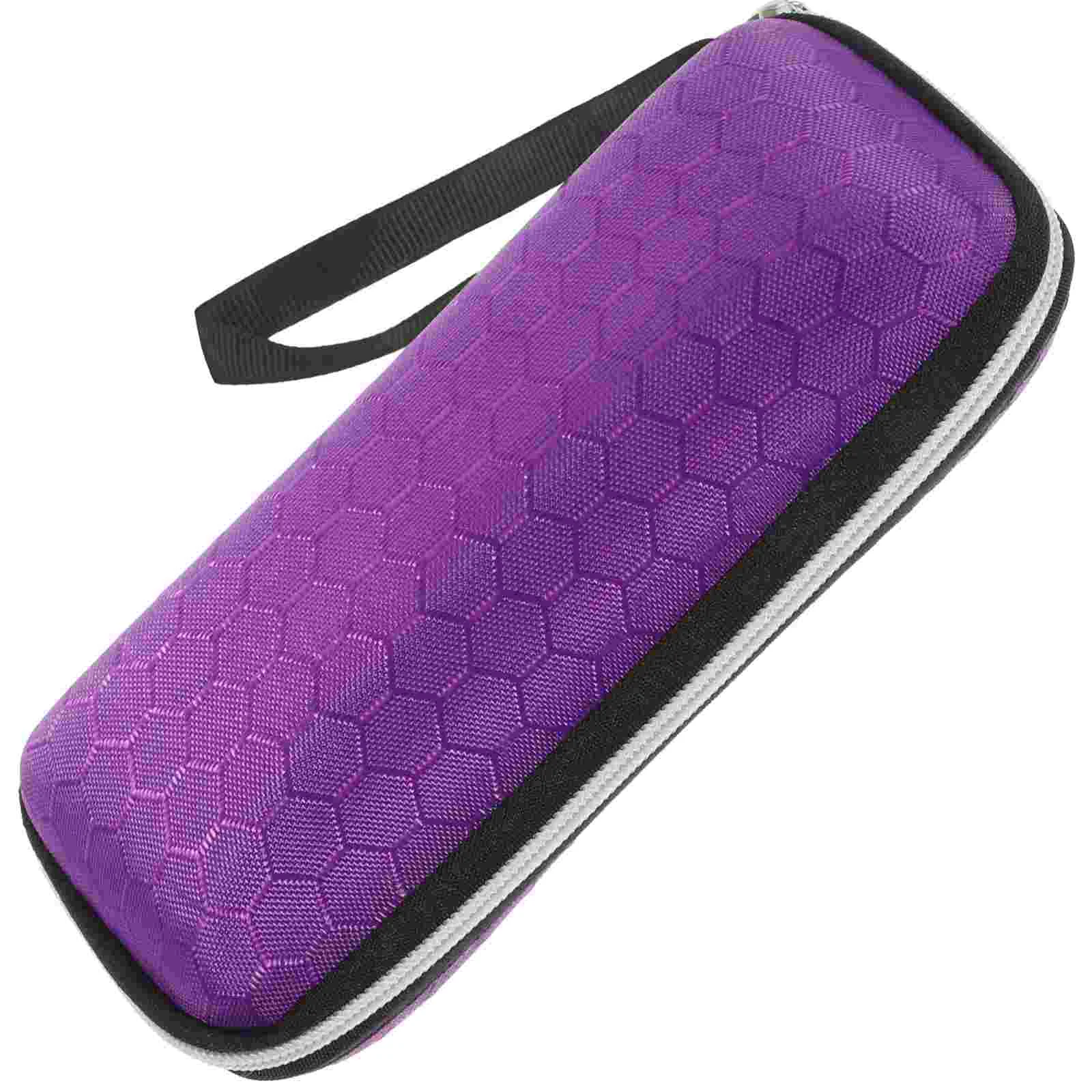 1pc Zipper Eyeglasses Case Honeycomb Pattern Glasses Case Sunglasses EVA Box Protector with Zipper (Purple)