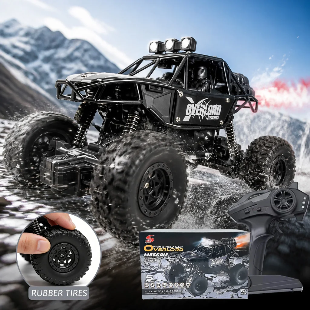 1:16 Scale Remote Control Monster Truck High Speeds 20KMH Off-Road RC Car with LED Lights All Terrains Childrens Gifts Toys Cars