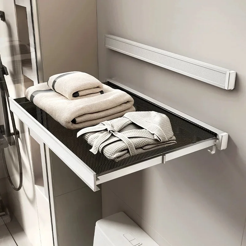 

Scalable Storage Rack Space Saving Tabletop Portable Storages Shelf Clothes and Hat Rack with Hooks Folding Bedroom Shelves