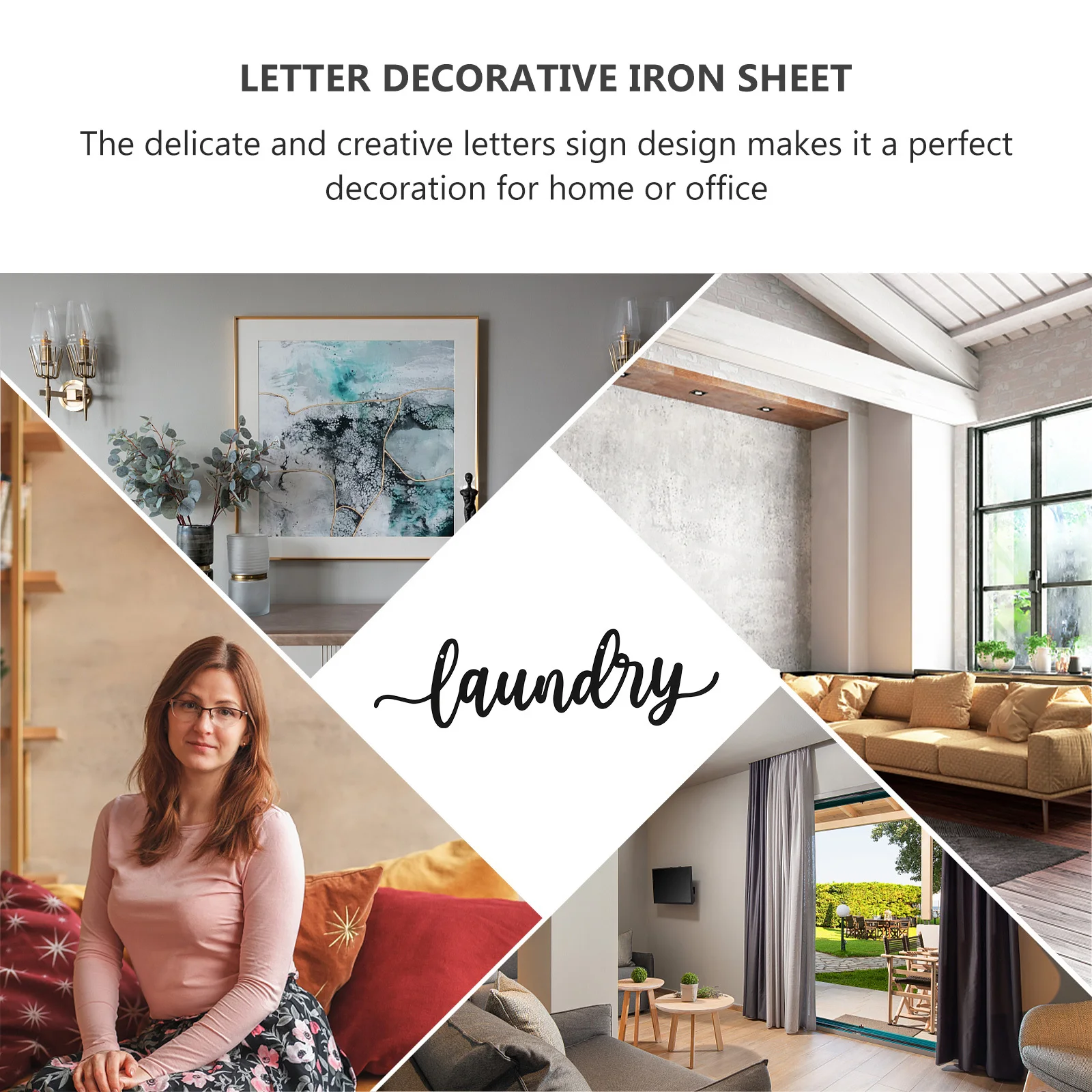 

Stylish Laundry Room Pendant Decor Iron Hanging Sign for Home Wall Adornments Creative Indoor Space Enhancement