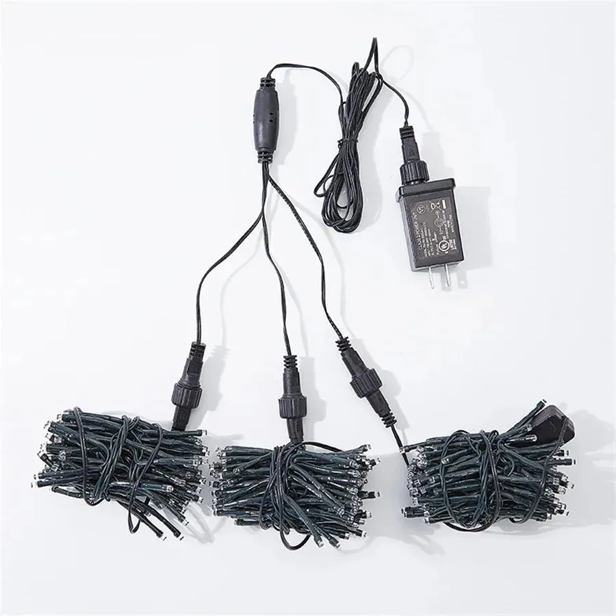 Creative 3 IN1 360LED Christmas Garland Meteor Shower String Lights Outdoor Waterproof Icicle Fairy Lights for Garden Tree Decor