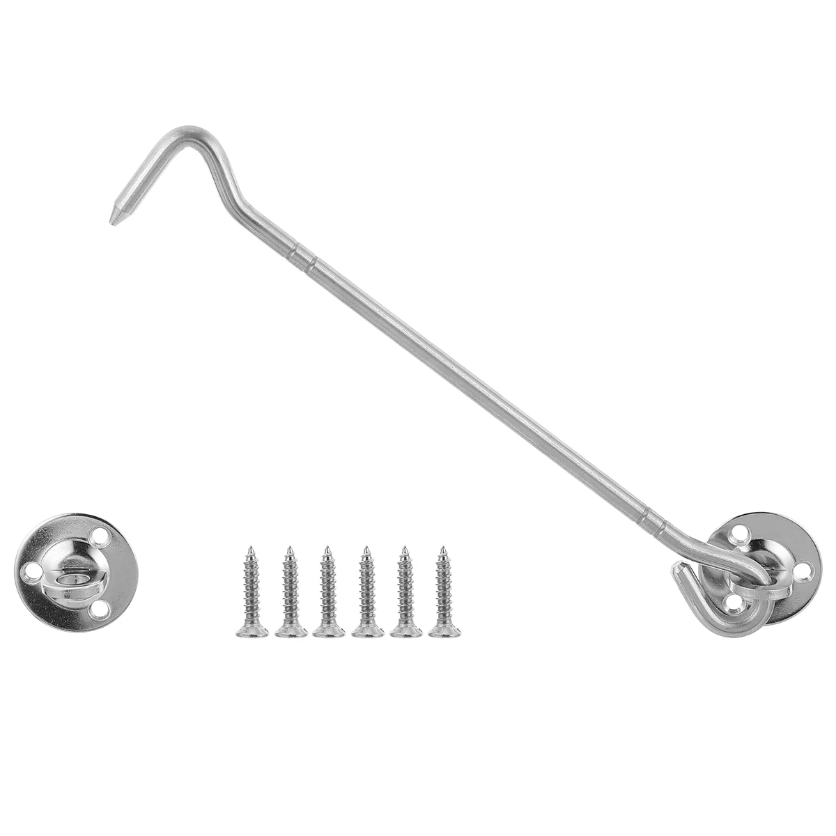 

2 Pcs For Stainless Steel Hook Window Windproof Durable Window Lock Hook Smooth Surface Glass Clamps Hardware Silver