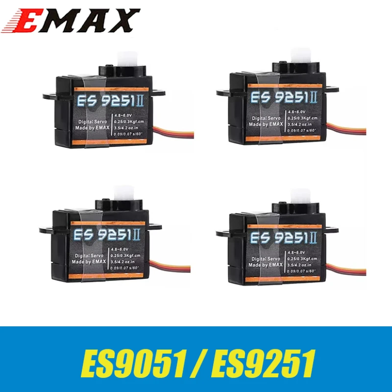 EMAX ES9051 ES9251 4.3g/2.5G Digital Servo Motor Plastic Gear 0.8kg Torque for 3D F3P Airplanes