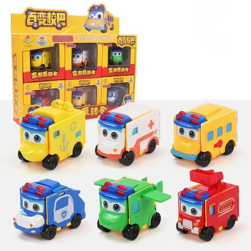 

GoGoBus Action Figures Transformation Robot Cars Deformation Vehicles Anime Cartoon Police Fireman Models Toys Christmas Gifts