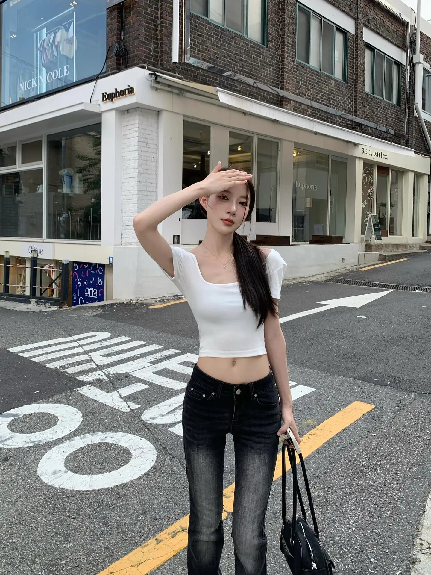 

High Waist Stretchy Slimming Retro Distred Micro Flared Denim Jeans for Women Autumn 2024 Bla ey Ladies Faion