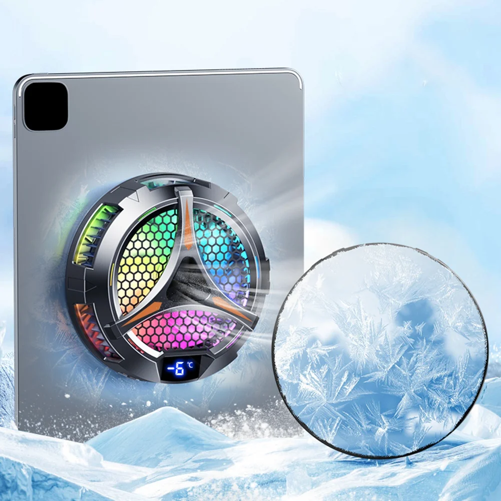 

Highly Recommended.X42 Tablet Radiator Tablet Cooler RGB Colorful Lighting 10cm Fan