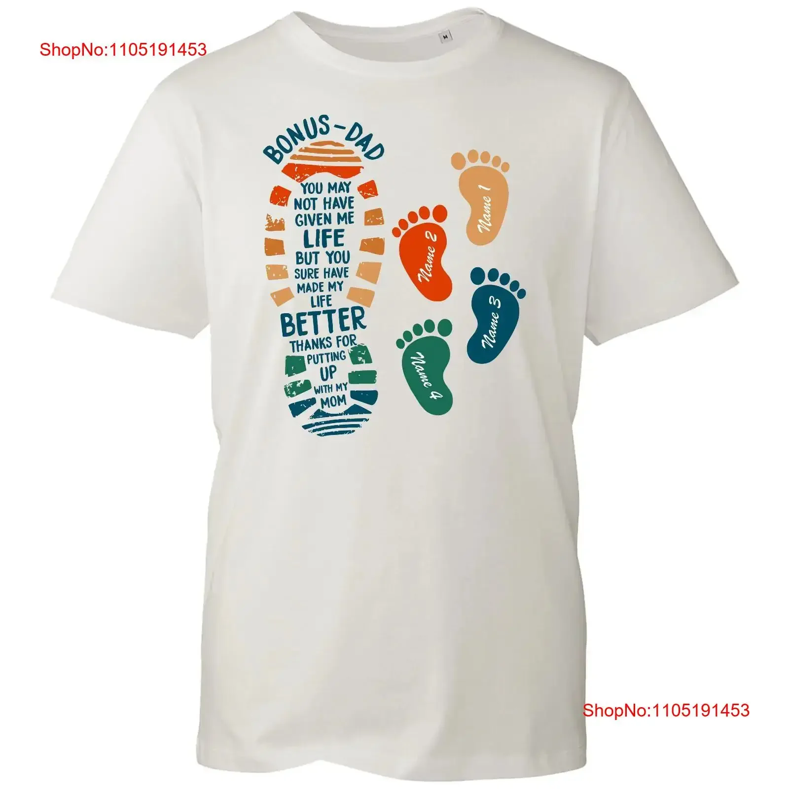 

Personalised Bonus Dad Fathers Day T Shirt Funny Birthday Top vintage Washed Stretched homme designer clothes Unisex