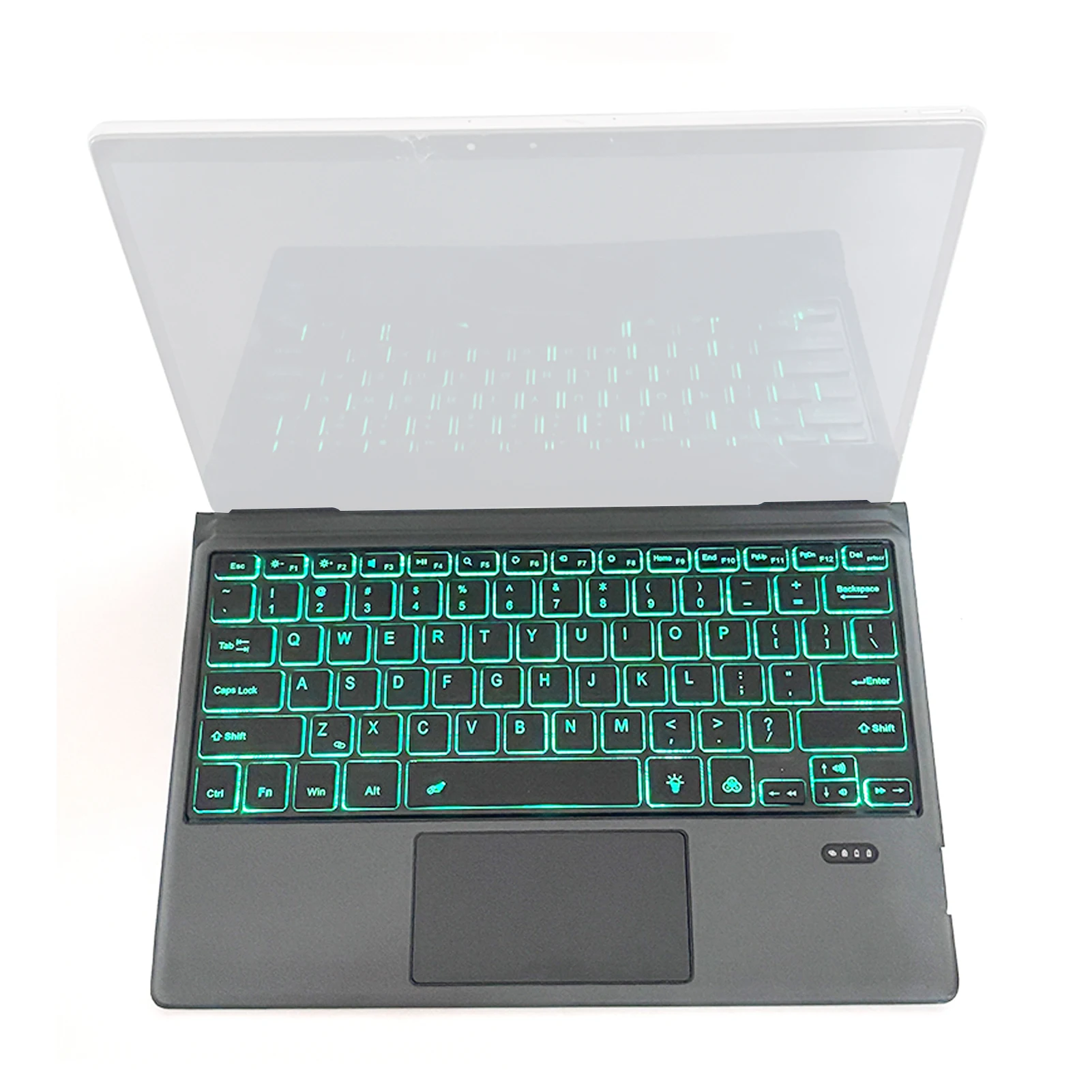 Magnetic Tablet Keyboard Strong Magnetic Detachable TYPE-C Interface Fits for Dell BT Wireless Backlit with Large Touchpad