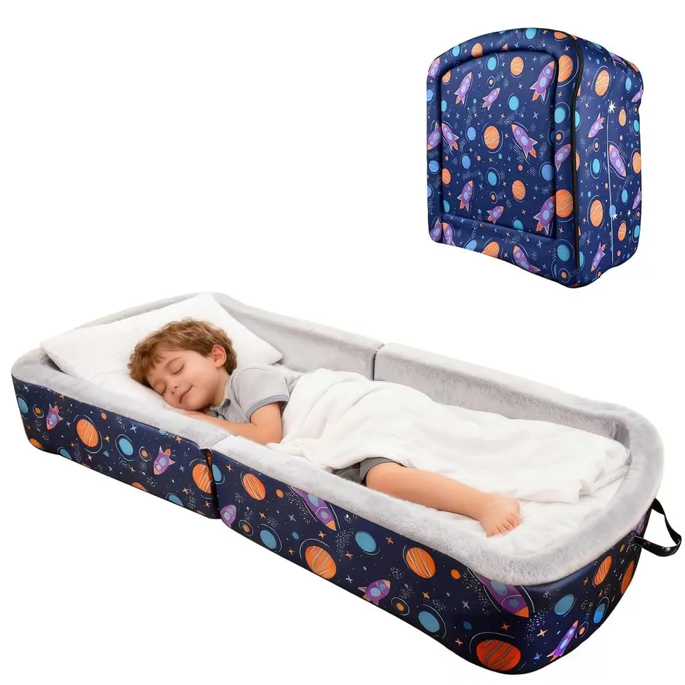 Portable Washable Cover Toddler Travel Bed - Ideal for Home, Travel & Camping, Suitable for Kids 18 Months and Up, No Assembly R
